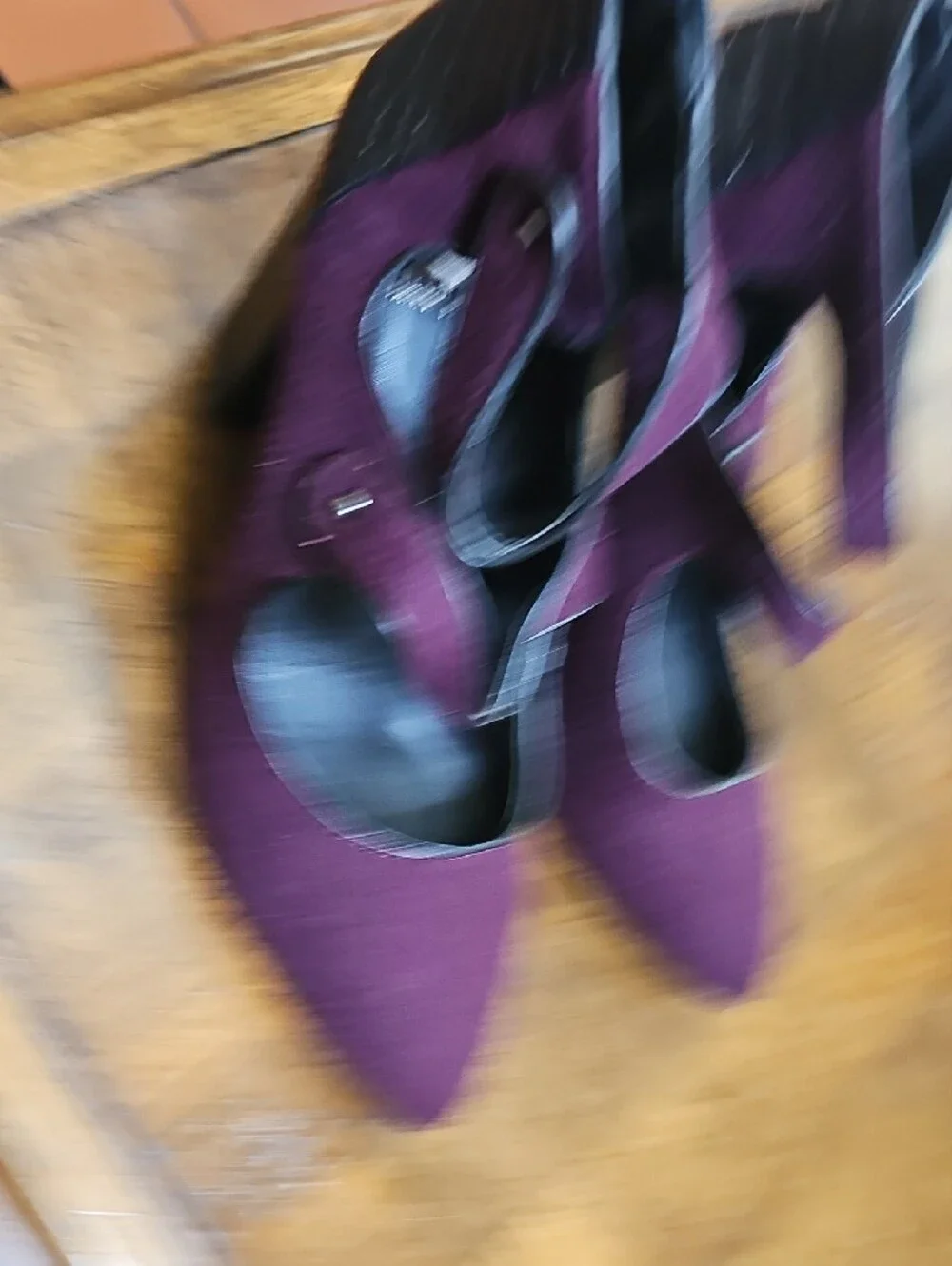 Gianni Bini Plum Double-Strap Mary Jane Block Heels